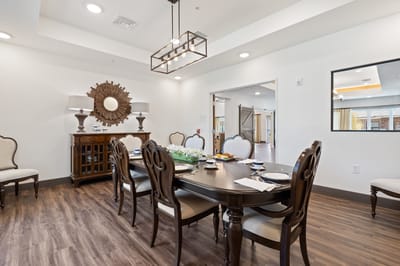 Elegant dining room set for a meal