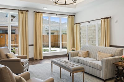 Cozy common area with seating and natural light