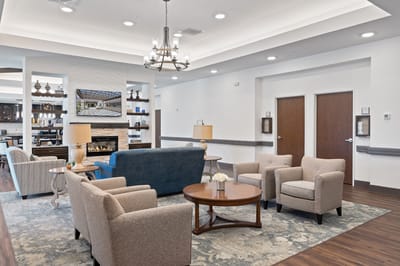 Cozy common area with comfortable seating and decor