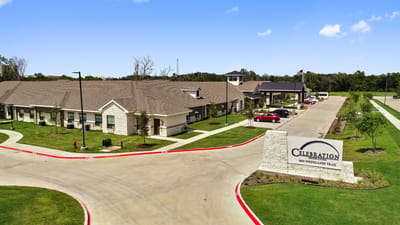 Aerial view of Celebration Senior Living facility