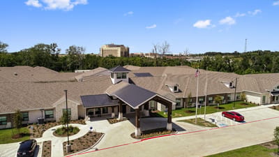 Aerial view of the nursing home facility exterior