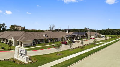 Aerial view of a senior living facility exterior