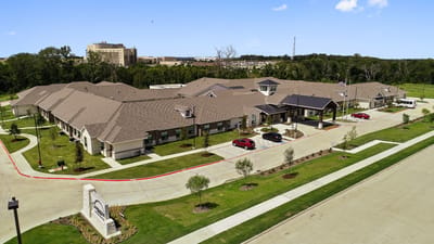 Aerial view of Celebration Senior Living facility and grounds