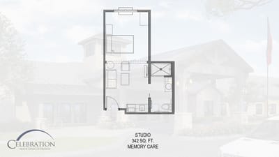 Architectural floor plan for a memory care unit