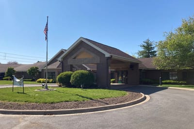 Exterior view of the assisted living facility entrance
