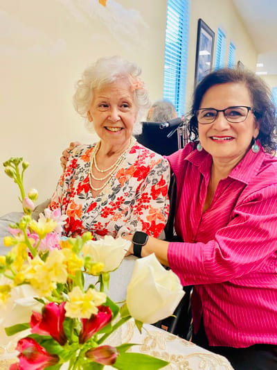 Residents enjoying time together in a common area