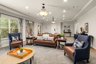 Cozy common area with seating and natural light