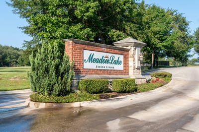 Signage for Meadow Lake Senior Living at entrance