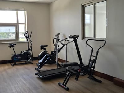 Exercise equipment in a fitness room