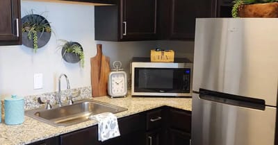 Well-equipped kitchen area in a senior facility
