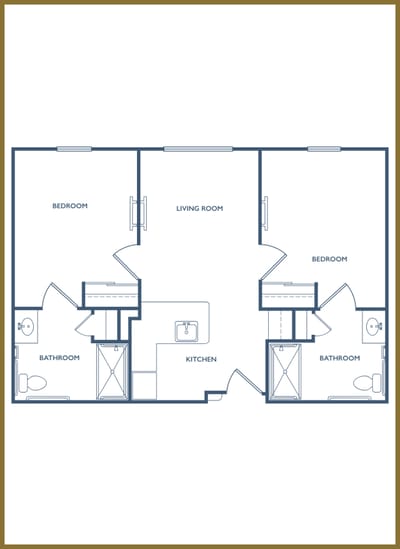 Architectural floor plan of a resident unit