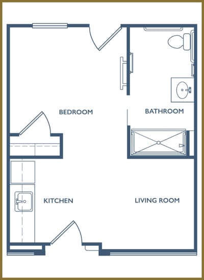 Architectural floor plan of a living space