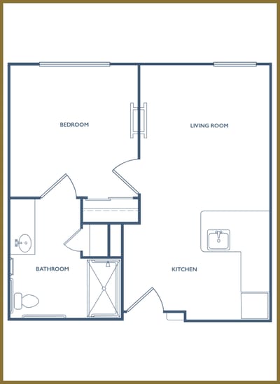 Architectural floor plan of a living space