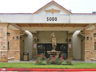 Exterior view of a senior living facility entrance