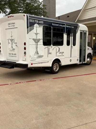 Facility vehicle parked near the building