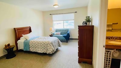 Well-furnished private resident room in a nursing home