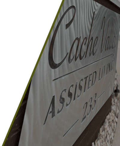 Sign displaying Cache Valley Assisted Living name