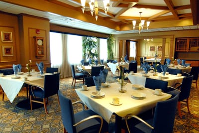 Dining room set with tables and chairs