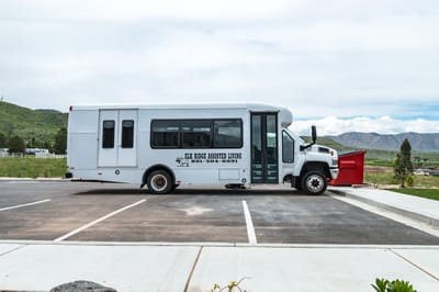 Facility transport van parked outside
