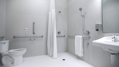 Accessible bathroom with safety features