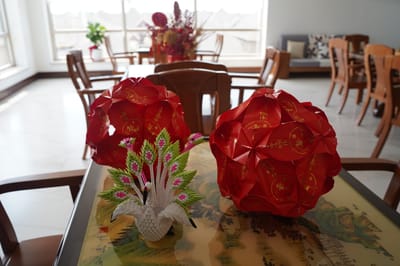 Decorative display in a common area of the facility