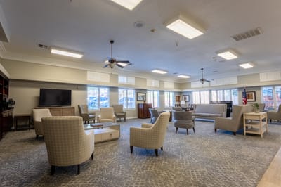 Common area with seating and natural light