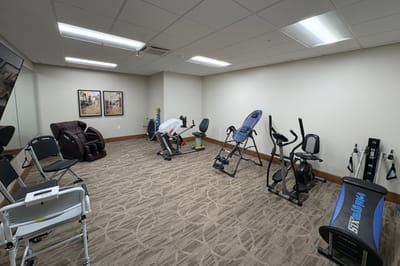 Interior view of a fitness room with exercise equipment