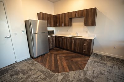 Modern kitchen in a resident unit