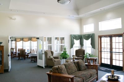Common area with seating and natural light