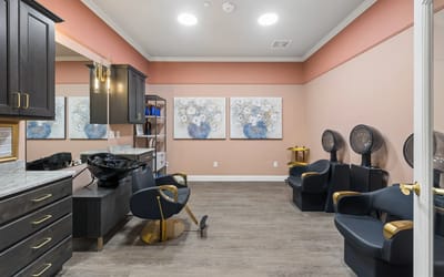 Hair salon area within the facility