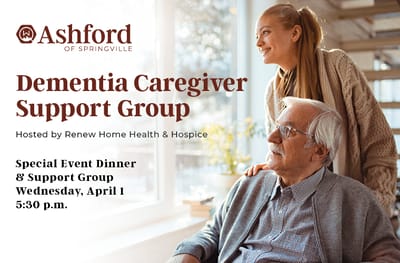 Residents participating in a caregiver support group