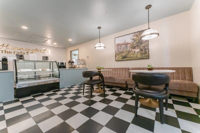 Interior view of the café area with seating