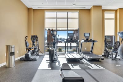 Well-equipped fitness center with cardio machines