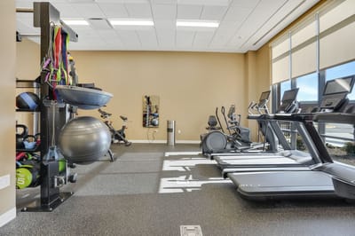 Well-equipped fitness area with exercise machines