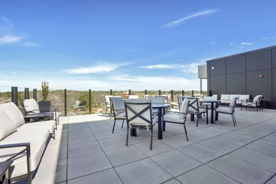 Outdoor seating area with panoramic views