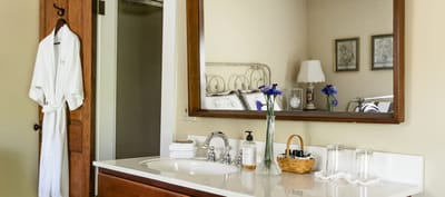 A bright, inviting bathroom in a resident's suite