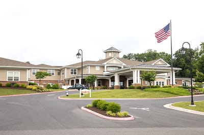 Exterior view of Bellaire at Stone Port with landscaping