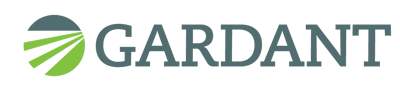 Gardant company logo on a black background