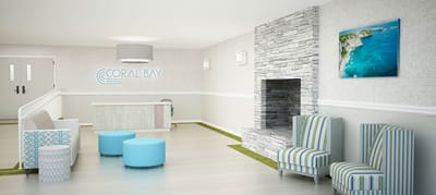Interior view of a modern common area in Coral Bay