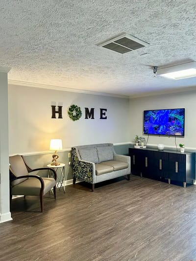 Cozy common area with seating and decor