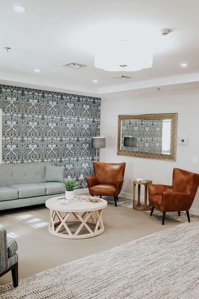 Common area with seating and decor
