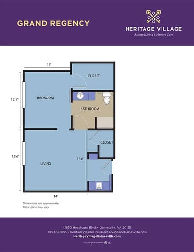 Architectural floor plan of a resident unit