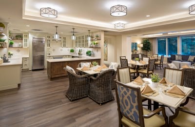 Bright and welcoming dining area with tables and chairs