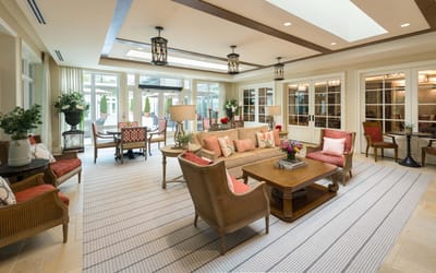 Bright interior common area with comfortable seating
