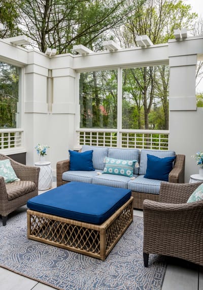 Outdoor seating area with comfortable furniture