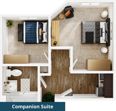 Floor plan of a companion suite design