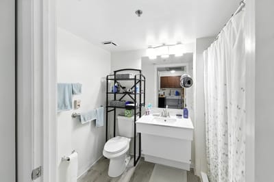 Bright, clean bathroom with modern fixtures