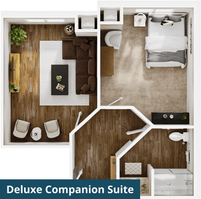 Floor plan of a deluxe companion suite