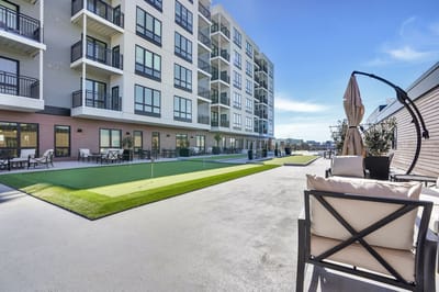 Outdoor view of the Aviva Pembroke facility with landscaped areas