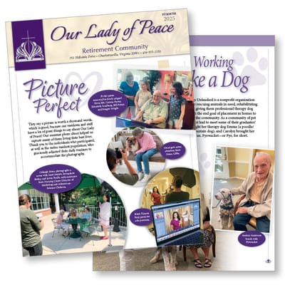 Promotional collage of activities at Our Lady of Peace